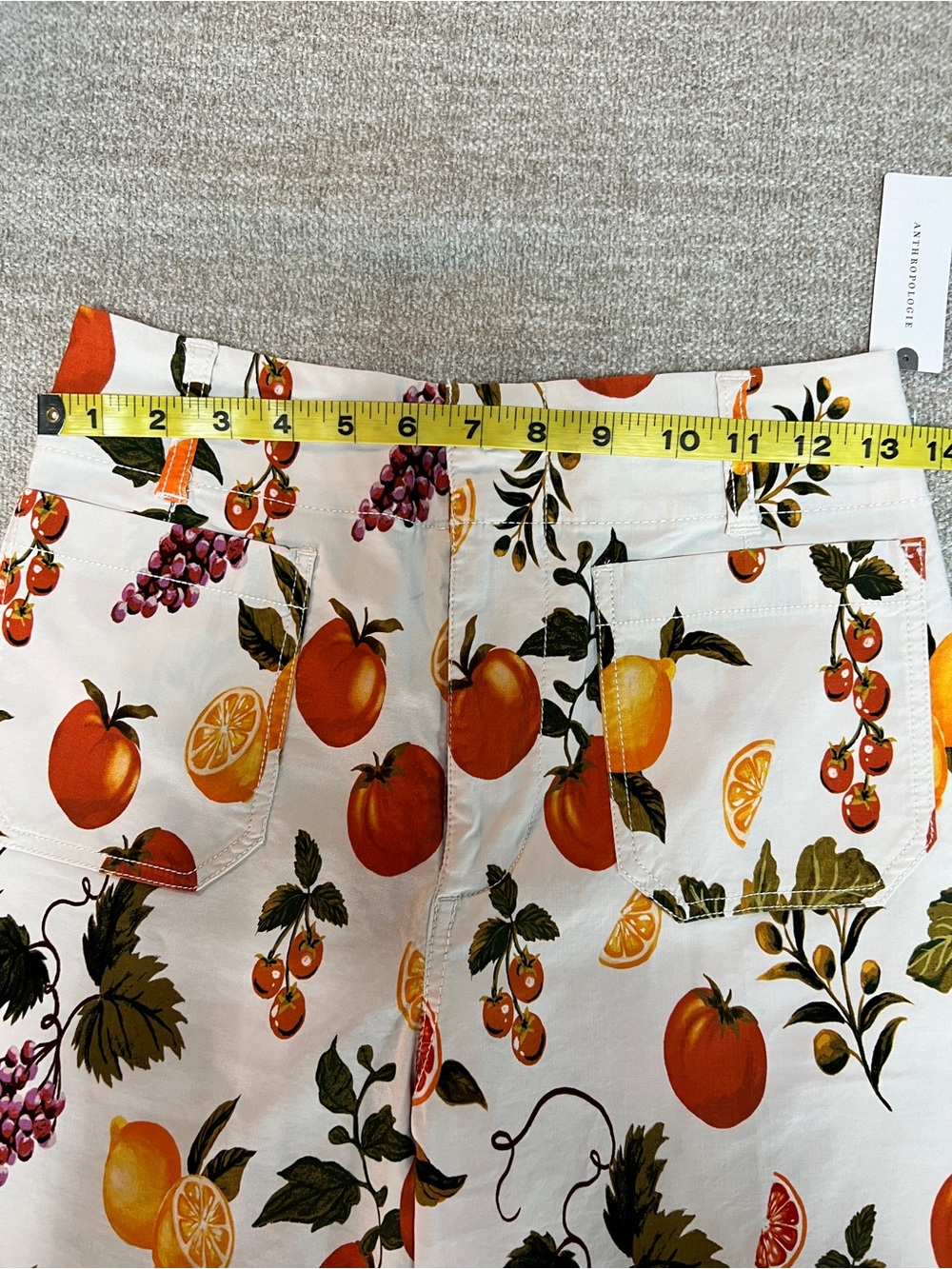 NWT Anthropologie x Maeve Collette Crop Wide- Leg Pants. Citrus Print. Size 26 - Picture 5 of 8